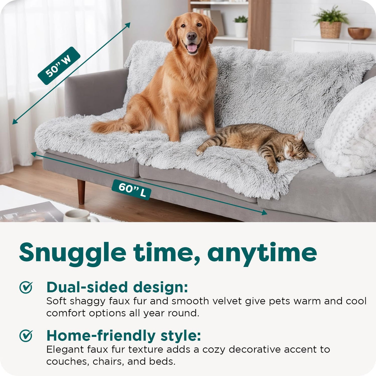 Furhaven Waterproof Throw Blanket for Dogs & Indoor Cats - Mist Gray / X-Large - image 3