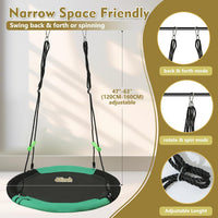 TBMLC 24 Inch Diameter Round Black Saucer Swing/Tree Swing Armrest - 40 inch diameter / Black+dark Green - image 3