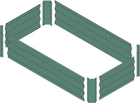 4x2x1ft Metal Raised Garden Bed Kit，Galvanized Garden Bed Box for Vegetables, Flowers, Herbs, and Succulents,60 Gallon Capacity - Green