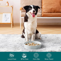 vancasso Ceramic Slow Feeder Dog Bowls - L-3 Cups / Grayish Cyan - image 3