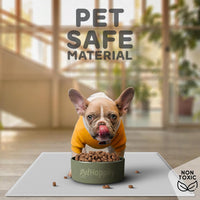 Dog Food Mat - Raised Edges Dogs Mat for Food and Water Prevent Spill, Waterproof Cat Food Mats - 18.5"L x 11.5"W / Mist - image 3