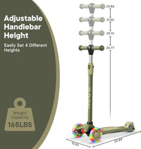 Dribbl 3-Wheel Kids Scooter, Lean-to-Steer Technology - Army - image 4