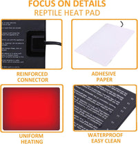 Aiicioo Reptile Heating Pad - 8" X 18"(24W) with Thermostat - image 3