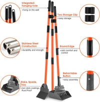 Pooper Scooper, Long Handle Dog Poop Scooper for Medium Small Dogs – Essentials for Dogs - Light Orange / Medium - image 2