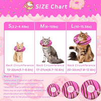 Cat Cone Collar Soft, Adjustable Cat Recovery Collars Kitten Cones to Stop Licking, Cute Donut E Collar After Surgery, Anti-Lick Wound Healing Elizabethan Collar for Kittens (Pink, Small)