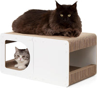 EHEYCIGA Cardboard Cat Scratcher House - 23x13x11.4inch / White