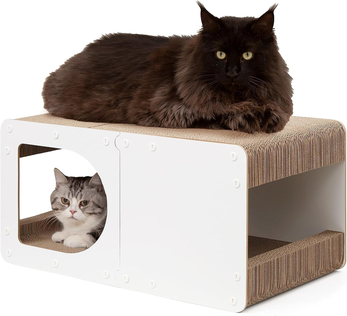 EHEYCIGA Cardboard Cat Scratcher House - 23x13x11.4inch / White