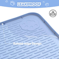 Cat Litter Mat, Extra Large 40" x 28" Silicone Mat Litter Trapping Mat for Scatter Control, Soft on Kitty Paws, Easy to Clean (Blue)