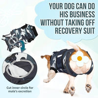 Lukovee Recovery Suit for Dogs, Zipper On Recovery Suit for Female Male Dog, Onesie Abdominal Wounds Cone E-Collar Alternative Prevent Licking Spay Recovery Suit (Medium, Camouflage)