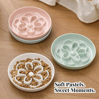 Melamine Cat Slow Feeder Bowl Set - White & Pink & Green / 3 PACK - image 3
