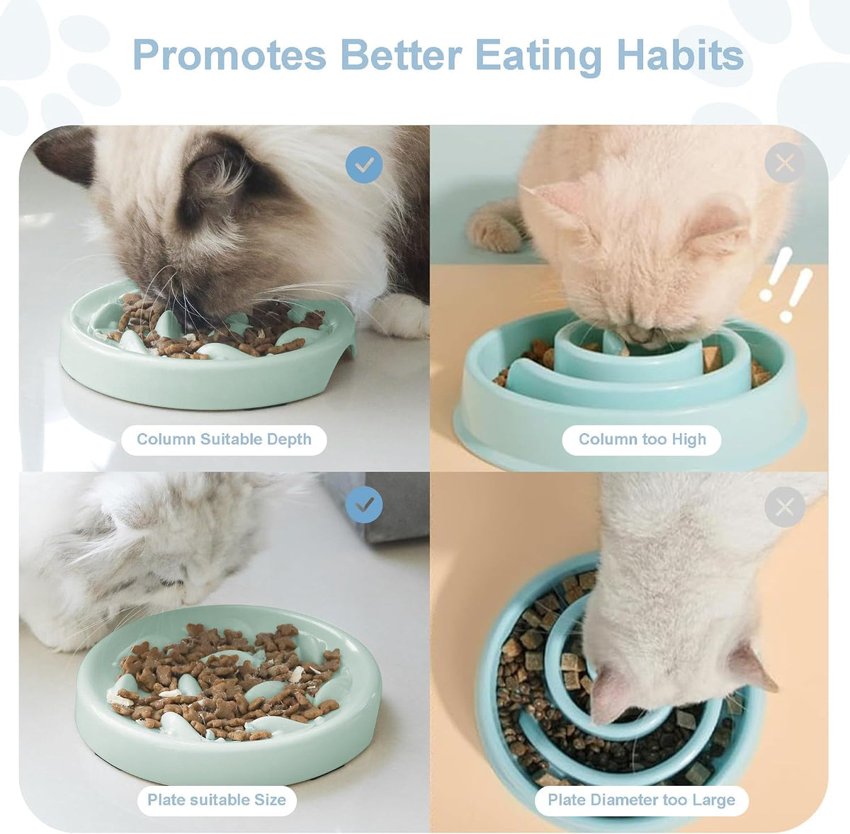 Slow Feeder Bowl for Cats and Small Dogs - Green - image 3