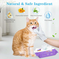 Dog Cleaning Gloves Wipes 15pcs Deodorizing Disposable Pet Grooming - 15pcs - image 3