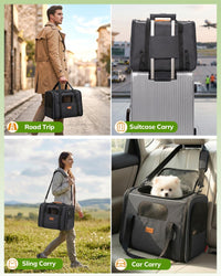 Morpilot Cat Carrier Soft for Large Medium Cats and Puppy up to – Essentials for Dogs - Dark Gray / 17.3"L x 12.2"W x 13.4"H - image 4