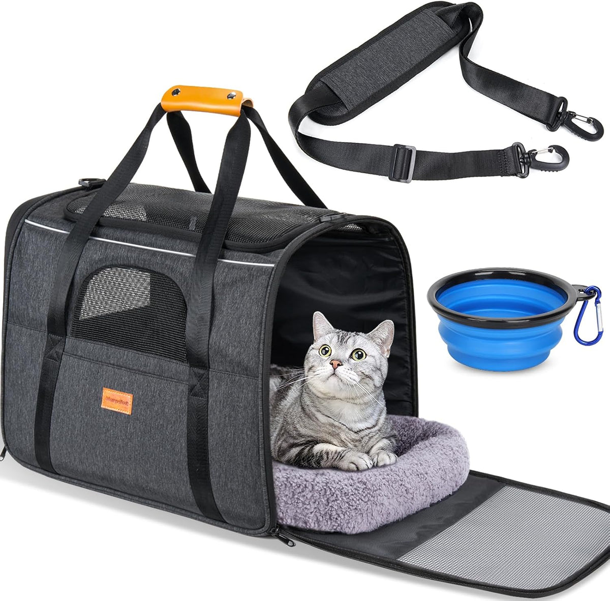 Morpilot Cat Carrier Soft for Large Medium Cats and Puppy up to – Essentials for Dogs - Dark Gray / 17.3"L x 12.2"W x 13.4"H