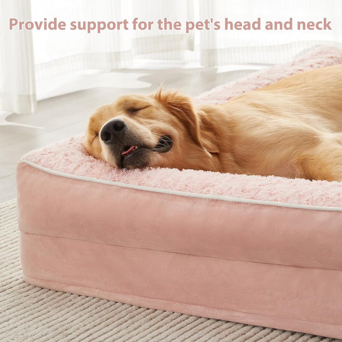 Orthopedic Washable Dog Bed - Pink / 48.0"l x 35.0"w x 7.5"th - image 2