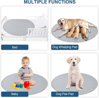 Washable Reusable Pee Pads for Dogs 2 Pack - 36" Round 2 Pack / Gray - image 4