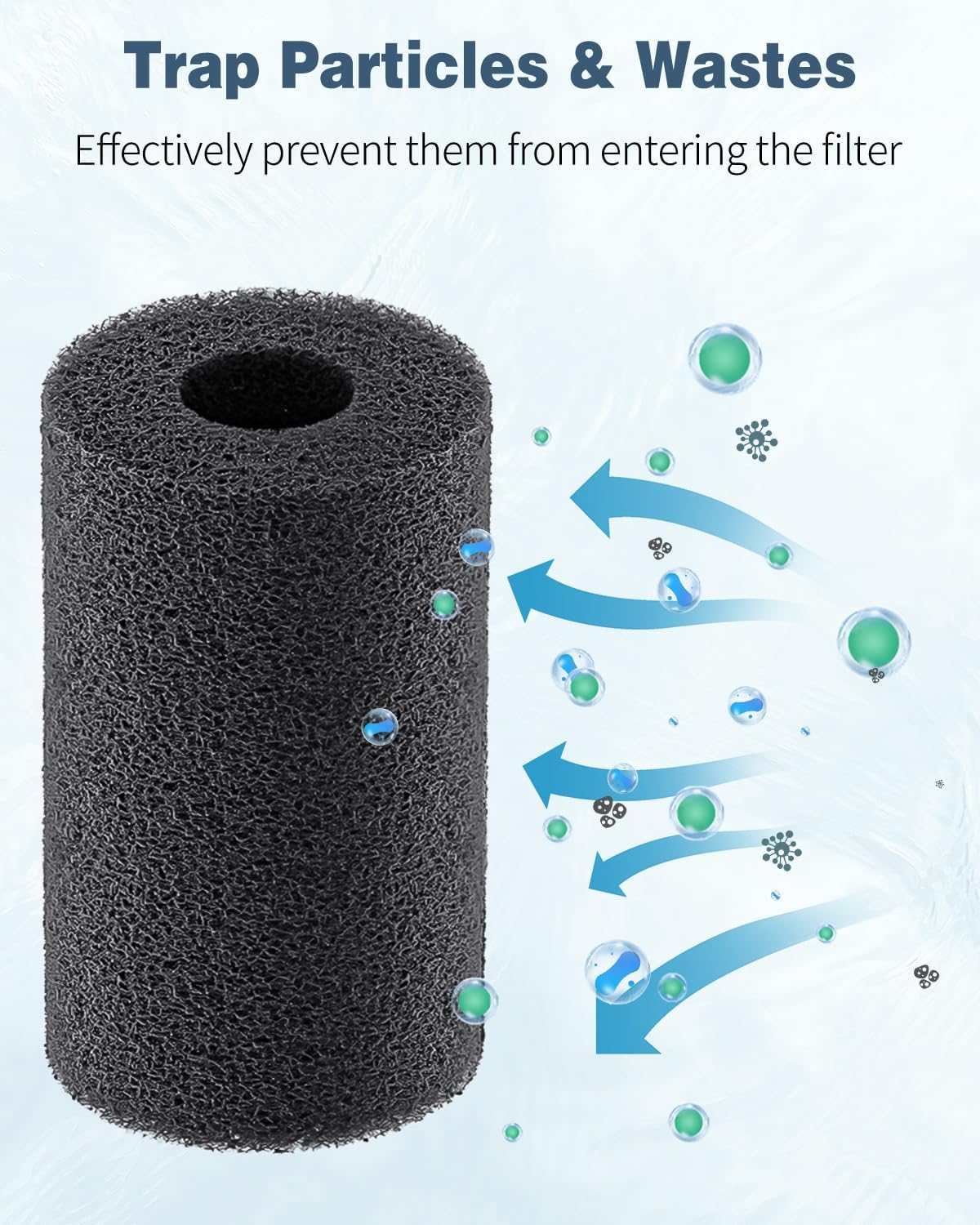 Pawfly 12 Pack Pre-Filter Sponge - 0.6″ | 1.5″D × 2.8″L - image 3