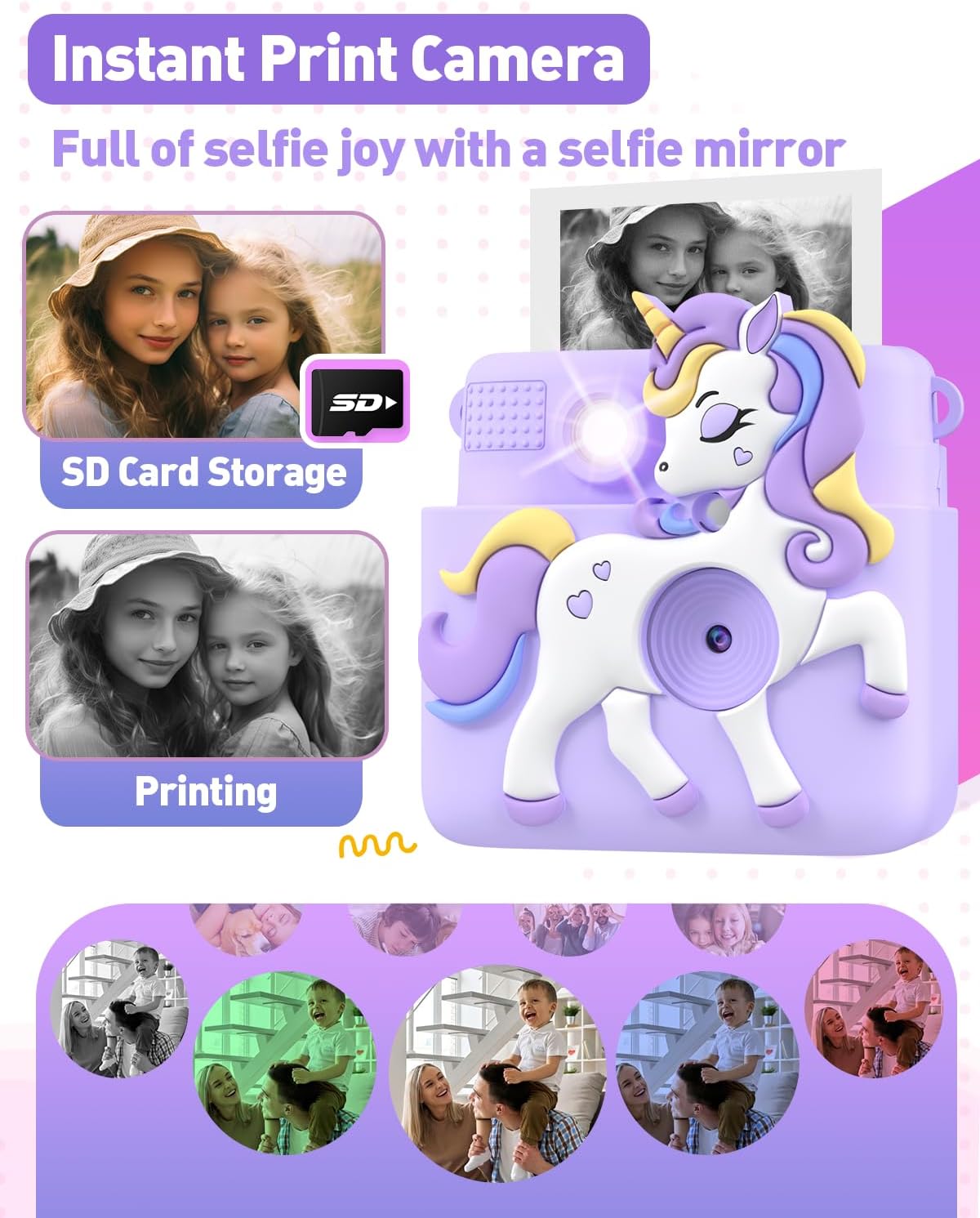 Kids Camera Instant Print - Purple - image 3