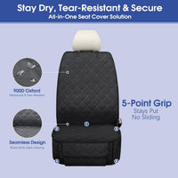 Front Seat Cover for Dogs with Side Flaps - 1_Pack / Black - image 3