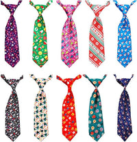 PET SHOW 10pcs Christmas Medium Dog Ties Neckties for Large Dogs Adjustable Holiday Grooming Accessories Neck Ties Bowties Girl Boy Festival Costumes Puppies Cats Photography Party Gift Favor