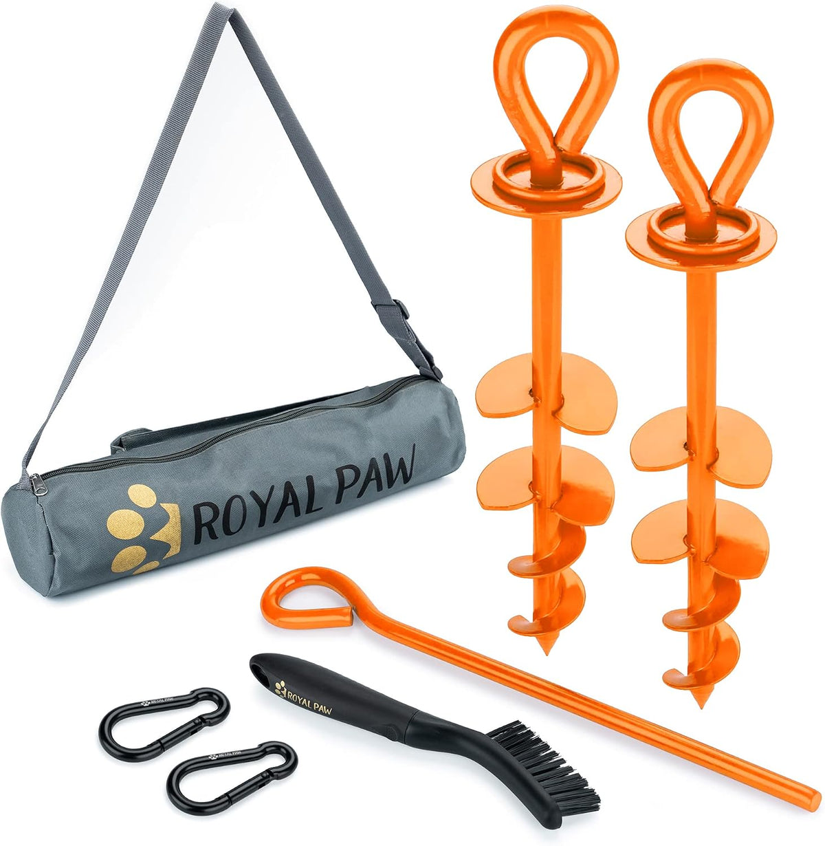 ROYAL-PAW Dog Tie Out Stake, for Large Dogs up to 210 lbs - 1 / Orange