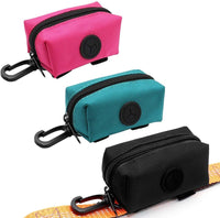 SLOSN 3 Pack Pet Waste Bag Dispenser with Zippered Portable Dog Poop