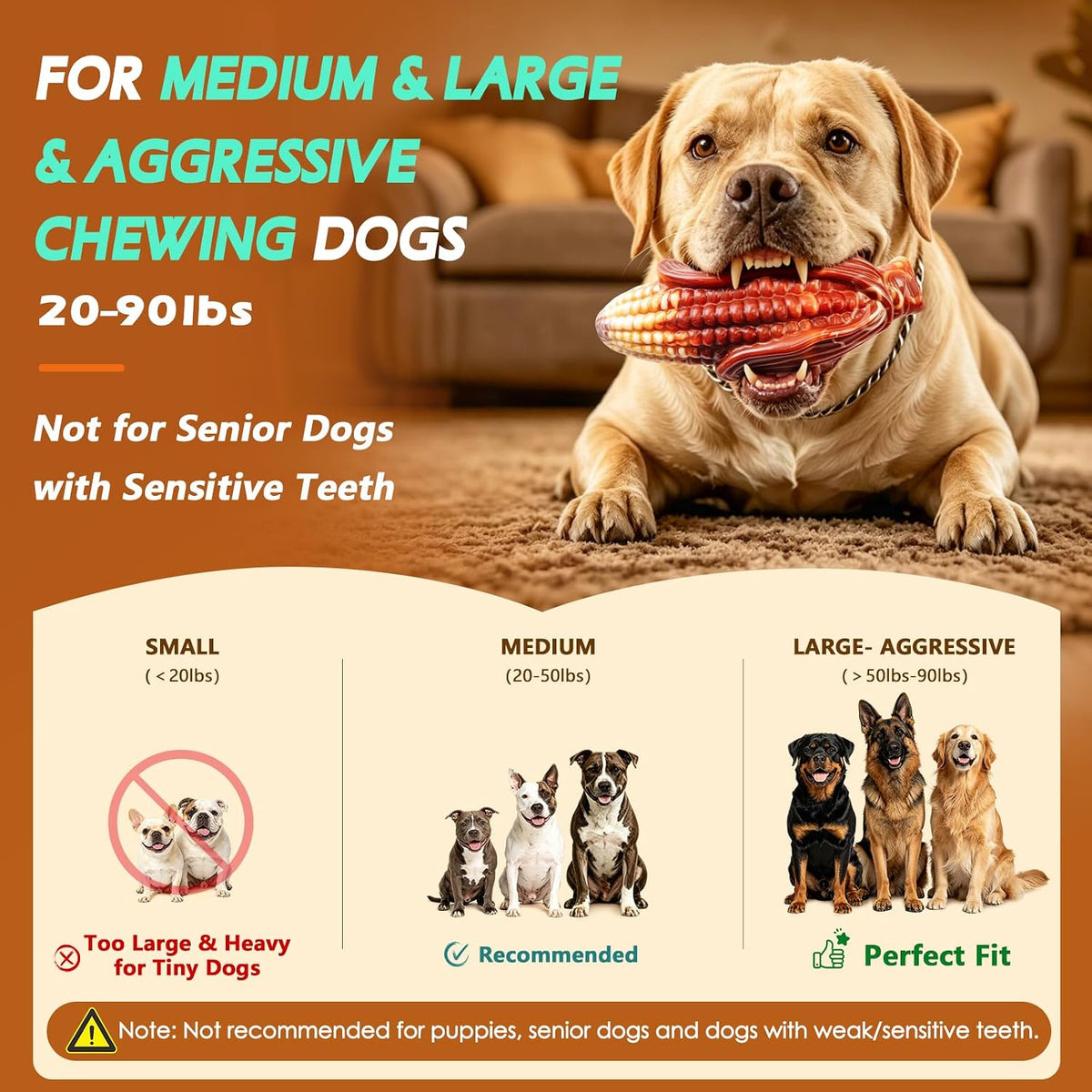 Fuufome Tough Dog Chew Toys for Medium & Large Aggressive Chewers - Brown - image 3