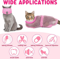 9 Pcs Cat Bathing Bag Set Cat Shower Bag - Pink - image 4