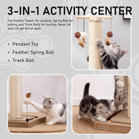 PEEKAB Cat Scratching Post Sisal Scratch Posts for Indoor Kittens - 33 inches Single Orbit - image 3