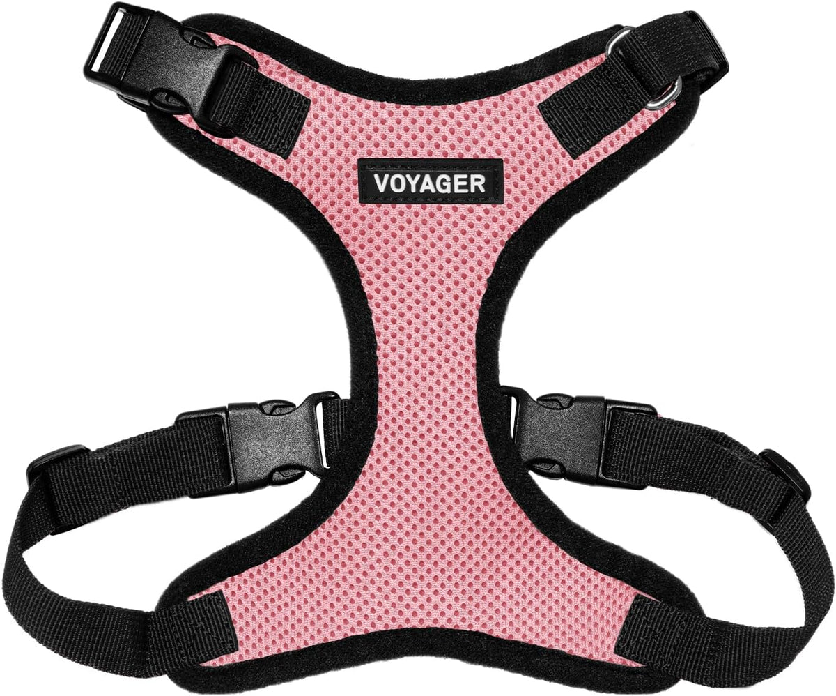 Voyager Step-in Lock Dog Harness, Pink - Harness (Pink/Black Trim) / M (Chest: 17 - 21")