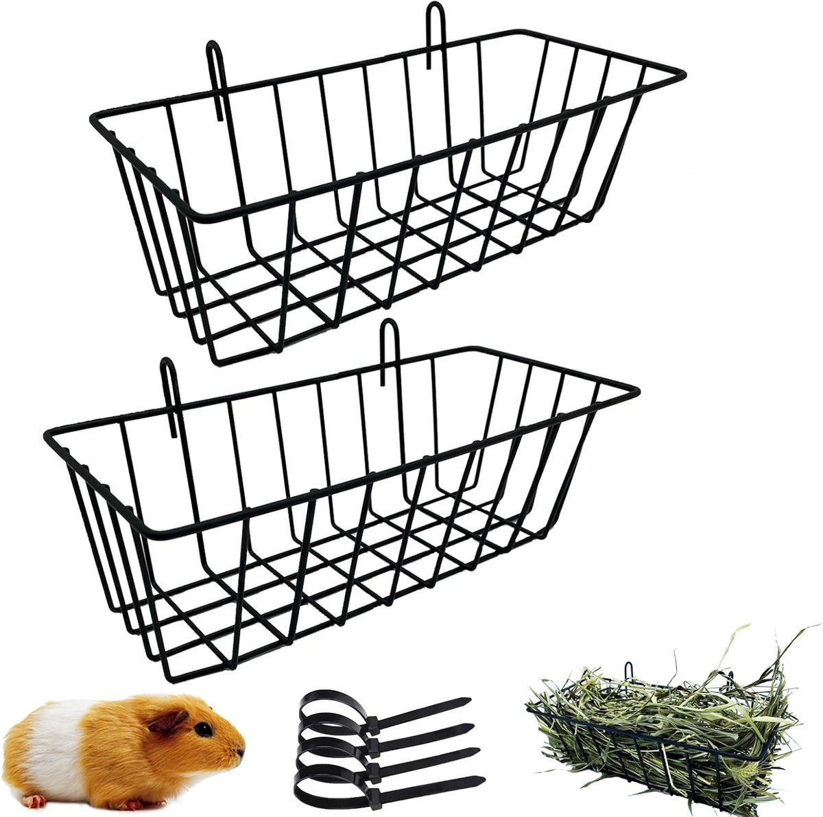 Rabbit Hay Feeder Rack Guinea Pig Hay Dispenser for Cage Hanging