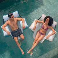 Aqua Monterey floating pool hammock chairs, 2 pack in aqua teal and beige - view 13