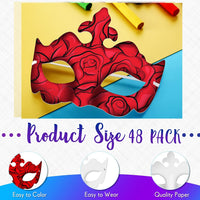 Leyndo blank white paper mache half masquerade masks, 24-pack in classic style - view 23