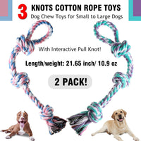 XIGOU Dog Rope Toy, Dog Chew Toys for Aggressive Chewers - Pink & Purple - image 2