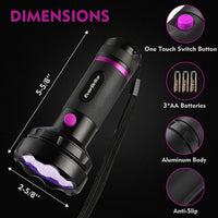 EverBrite 100 LED UV Blacklight Flashlight, 395nm for Pet Urine – Essentials for Dogs - 68 LED - image 2