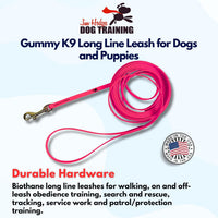 Biothane Long Line, Made in USA - Pink / 1/2" x 15ft - image 2