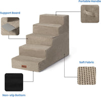 Dog Stairs for Small Dogs & Cats - Khaki / 5-Step 22.6" H - image 2