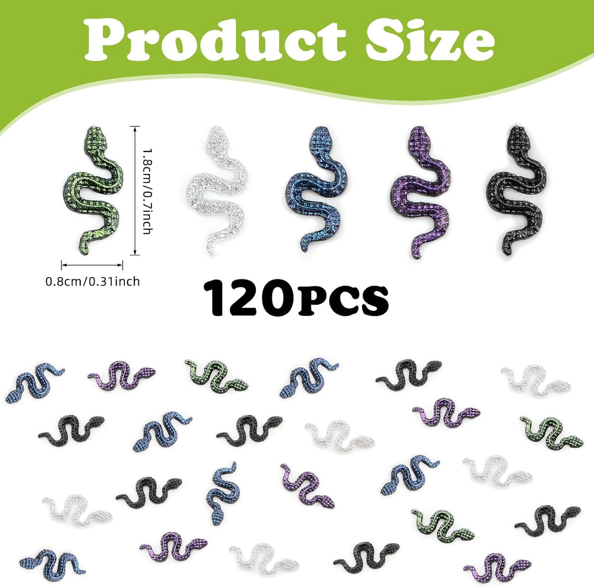60Pcs Mini Resin Butterflies - 120pcs Mini Snakes - image 3