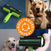 Triton Pet Hair Removal Tool w/Trapping Compartment - Easy to Use Pet Hair Roller, Hair Remover Tool - Cat and Dog Hair Remover (Green)