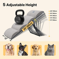 Veehoo Foldable Dog Ramp for Bed Couch Large Dogs - Gray / up to 20"H-for couch/lower bed - image 2