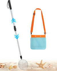 2 Pack 21.6"~33" Adjustable Sand Sifter with Seashell Bags for Adults - 1 Pack