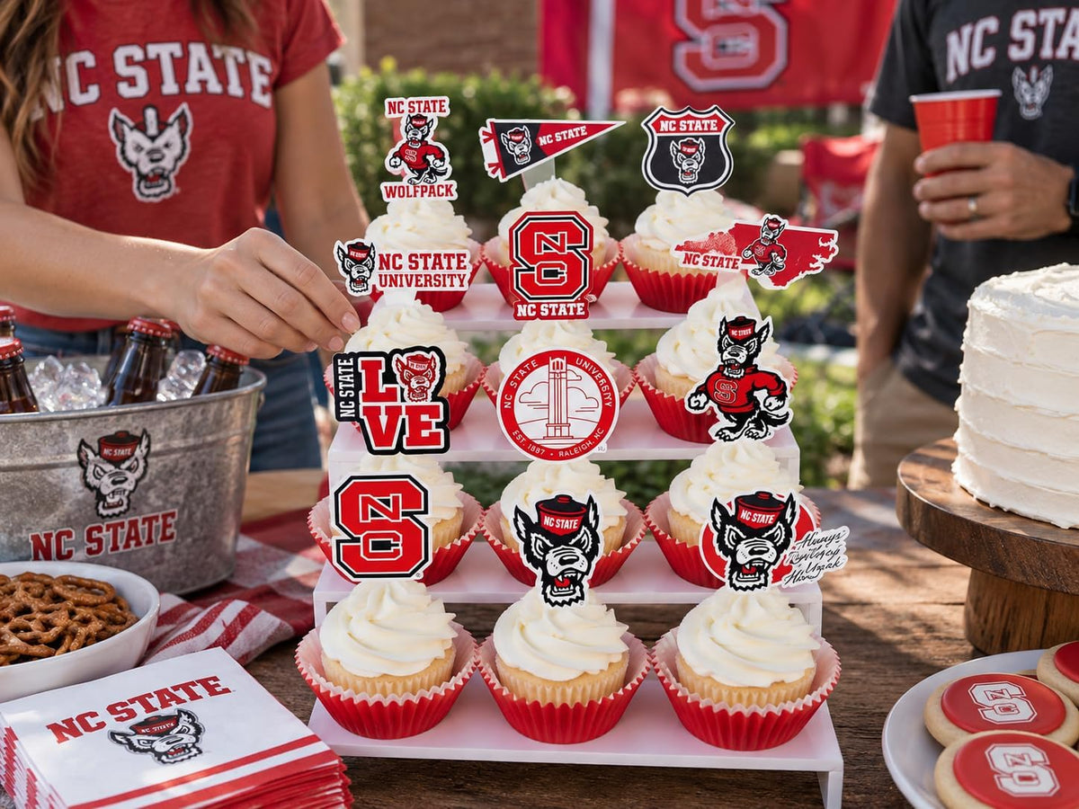 Ohio State Merch Cupcake Toppers & Decorations OSU Party Cake Decor - Nc State Wolfpack - image 2