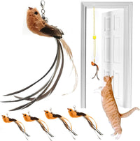 miwoowim 12 Pack Cat Wand Toy Refills with Bells - 4 birds