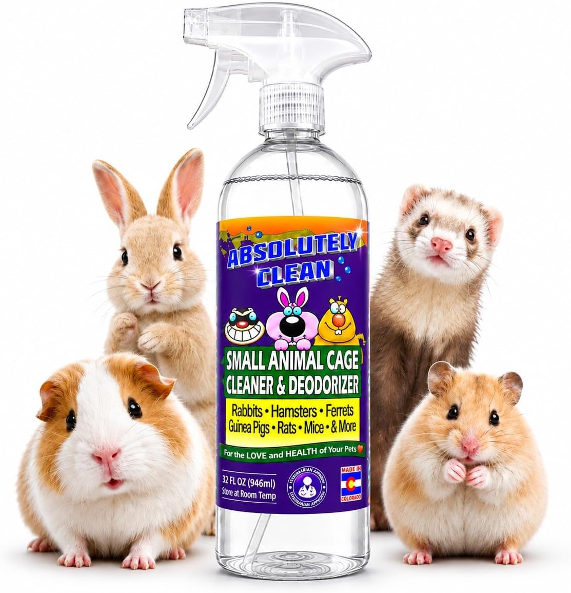 Absolutely Clean Amazing Small Animal Cage Cleaner - 32 Fl Oz (Pack of 1)