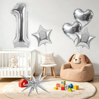 TONIFUL 40 Inch Red Number 3 Balloons Large Foil 3rd Birthday - Silver Set / Number 1 - image 3
