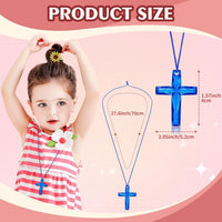104 Pack Crystal Cross Necklaces Bulk, VBS Prizes - Multicolor - image 3