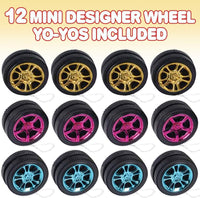 ArtCreativity 12 pack of colorful 2 inch wheel design plastic yo-yos for kids - view 2