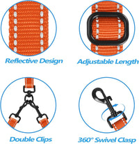 Double Dog Leash, No Tangle Dual Leash - Orange - image 4