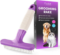 Poodle Pet Dog Grooming Rake - Purple / Shedding Comb
