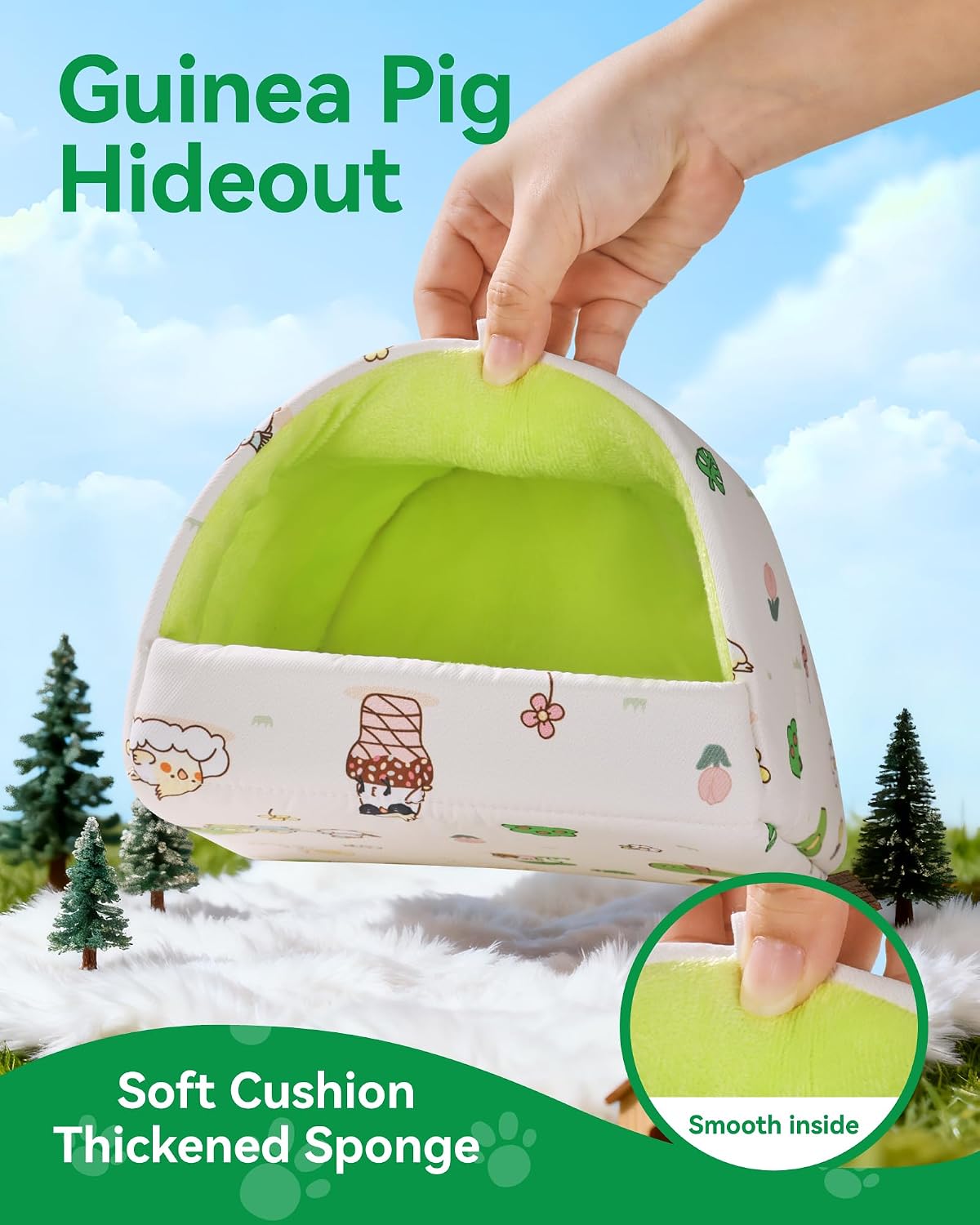 2 Pack Hamster Hideout Bed - Beige+Blue / 6*6in - image 4